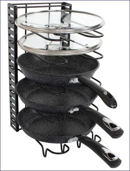 Metalowy organizer kuchenny na patelnie N6-D15