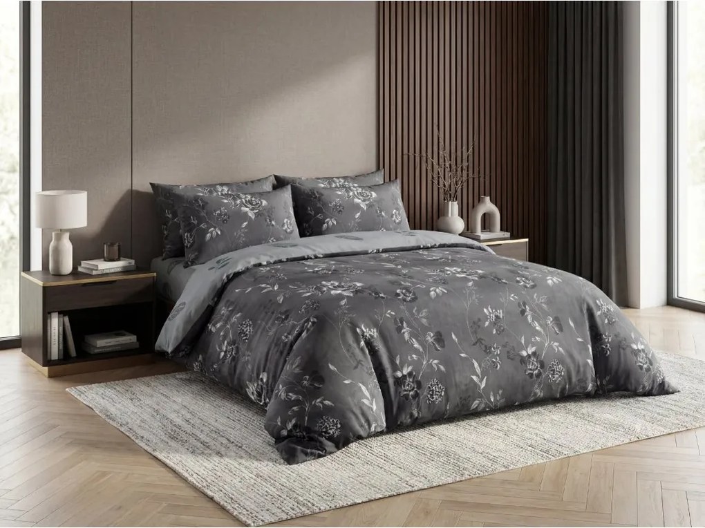 PrzytulneMieszkanie.pl PrzytulneMieszkanie.pl Bawełniana pościel SHADOWIX ciemnoszara Rozmiar pościeli: 70 x 90 cm | 140 x 200 cm