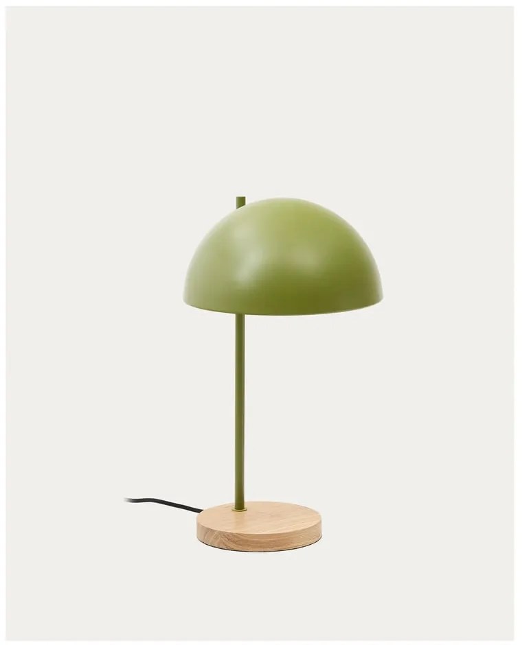 Zielona/w naturalnym kolorze lampa stołowa z metalowym kloszem (wysokość 48,5 cm) Catlar – Kave Home