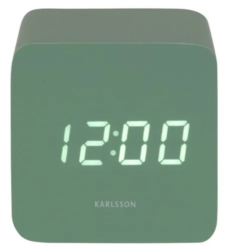 Karlsson 5982GR designerski zegar LED z budzikiem,zielony, 7 cm