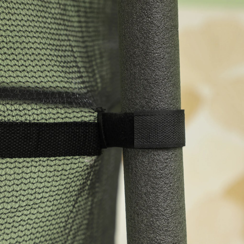 HOMCOM Trampolina dla dzieci, Ø163 cm, z siatką bezpieczeństwa, do użytku wewnętrznego i zewnętrznego, Obciążenie do 50 kg, Stal, Plastik, Czarna