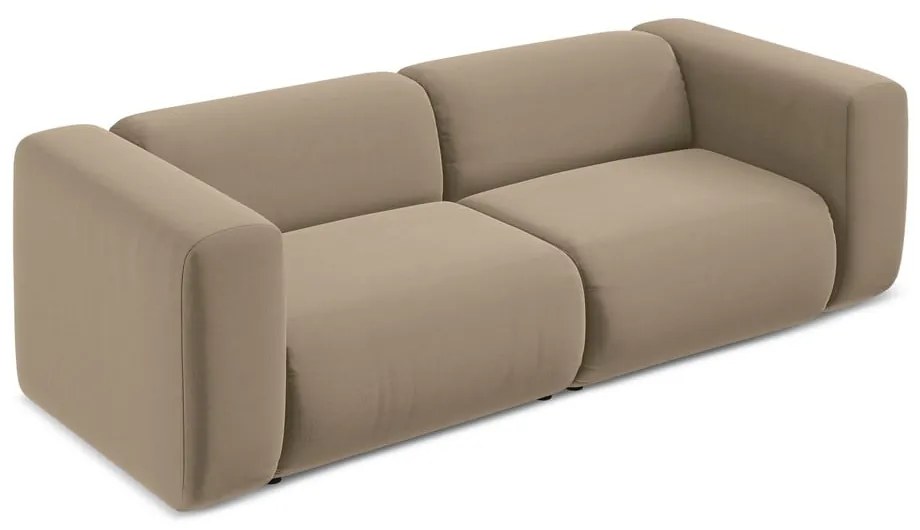 Beżowa aksamitna sofa 228 cm Ekahi – Makamii