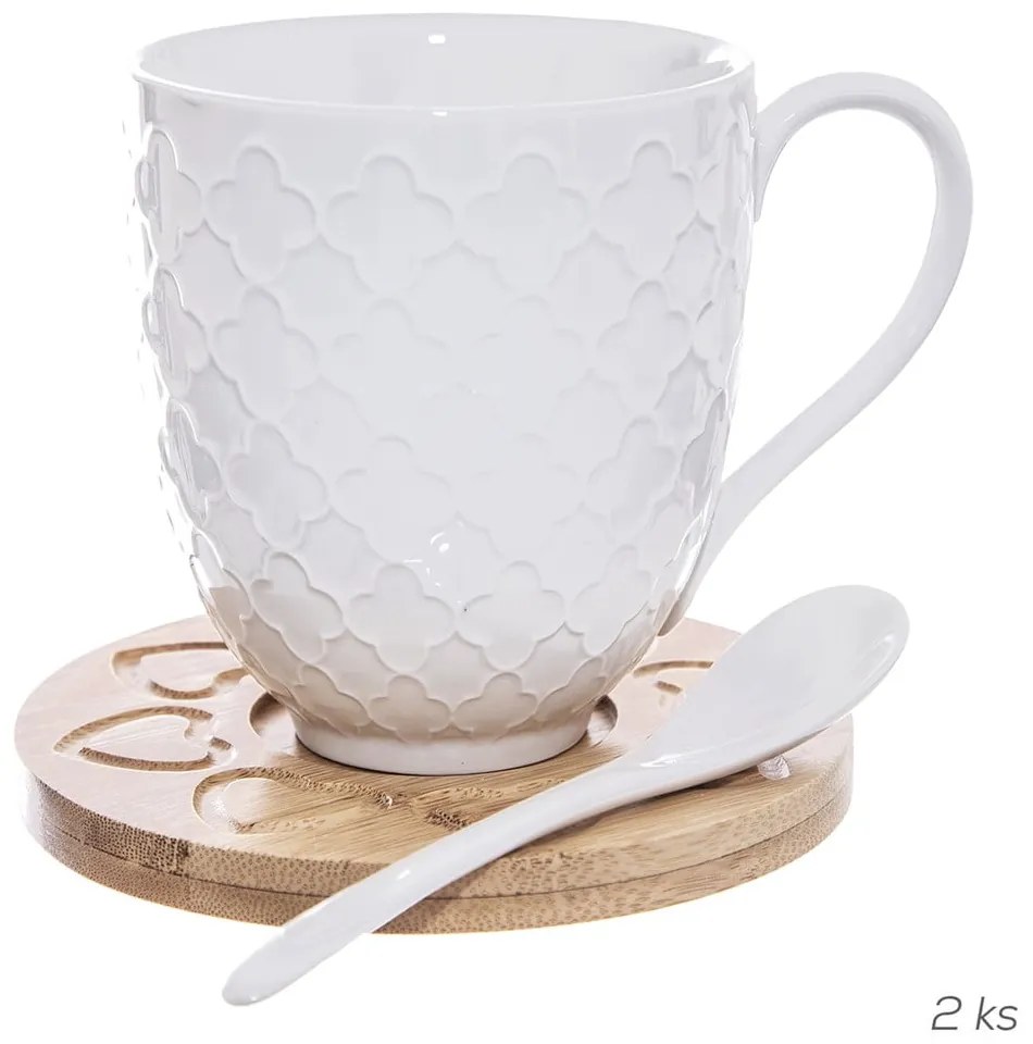 Porcelanowe kubki zestaw 2 szt. 370 ml Whiteline – Orion