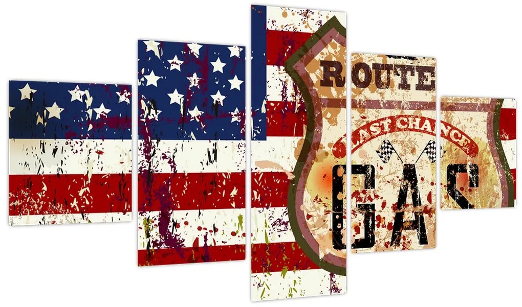 Obraz - Vintage flaga (125x70 cm)