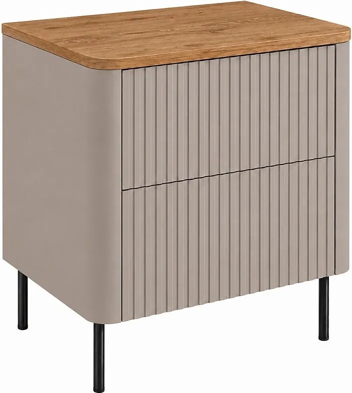 Szafka łazienkowa 60, Kaszmir, blat dąb craft, nogi czarne, 60,8 x 44,2 x 65 cm