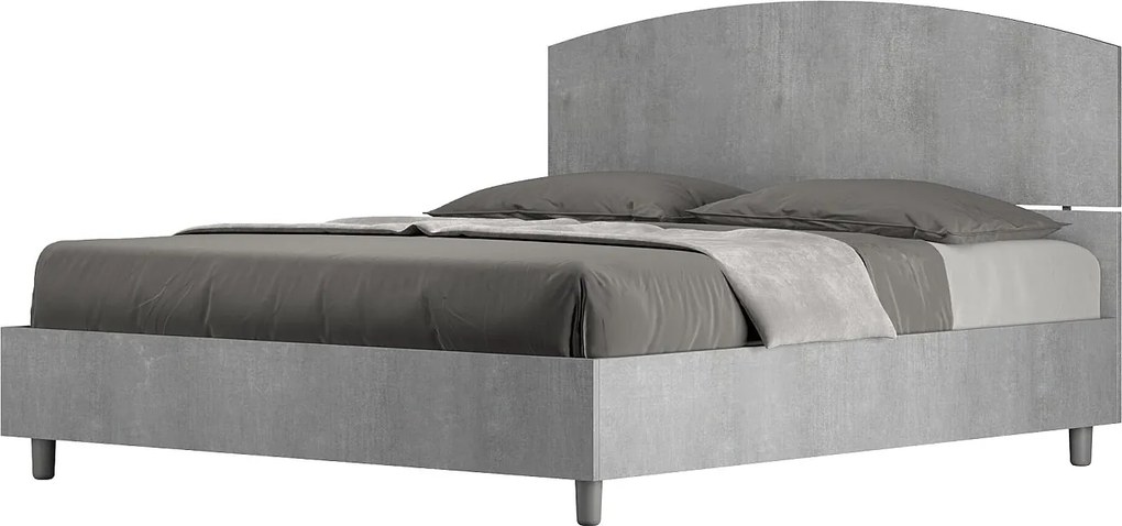 Łóżko wyposażone w stelaż z listwami 160x200 Cementu Dora