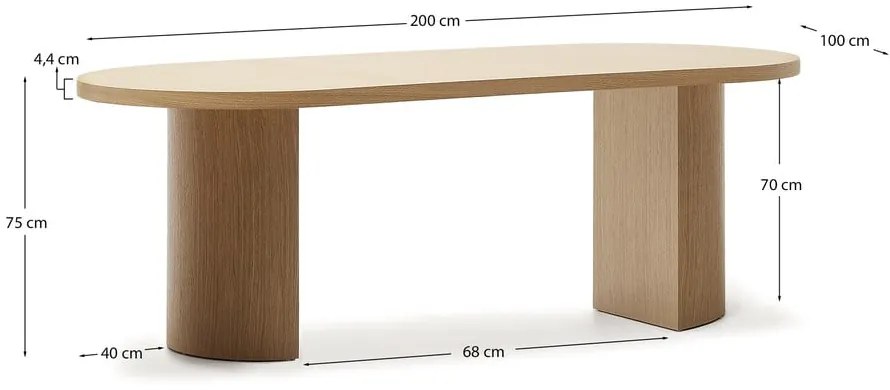Stół w dekorze dębu 100x200 cm Nealy – Kave Home