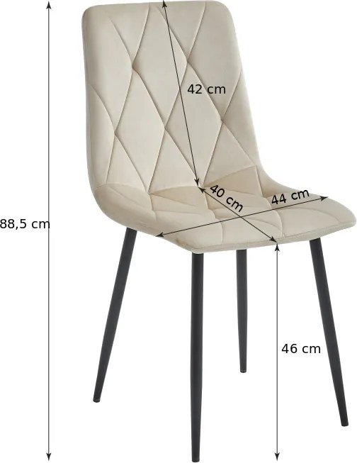 PROMOCJA Szare aksamitne krzesło jadalniane LIBRA z czarnymi nogami II gatunek