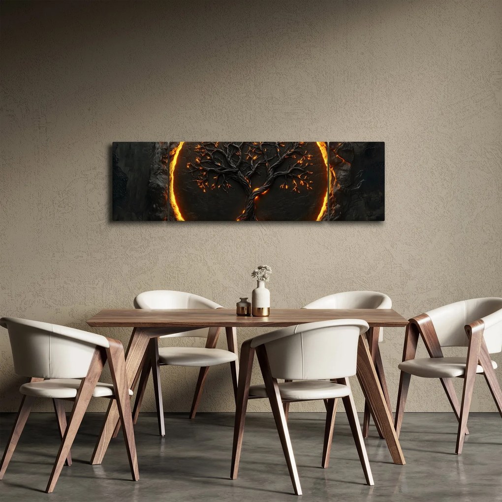Obraz – Drzewo życia w lawie II. (170x50 cm)