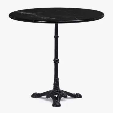 Stolik Barowy Z Marmuru Roma Czarny Marmur & Redondo & Czarny - Sklum