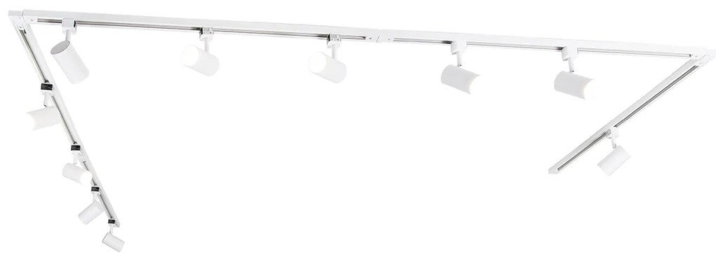 Inteligentny 1-fazowy system oświetlenia szynowego z 10 reflektorami, biały, z Wifi GU10 - Iconic Jeana Nowoczesny Oswietlenie wewnetrzne