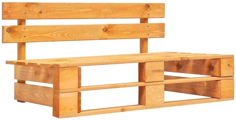 Brązowa ławka ogrodowa z palet - Olefix 2X