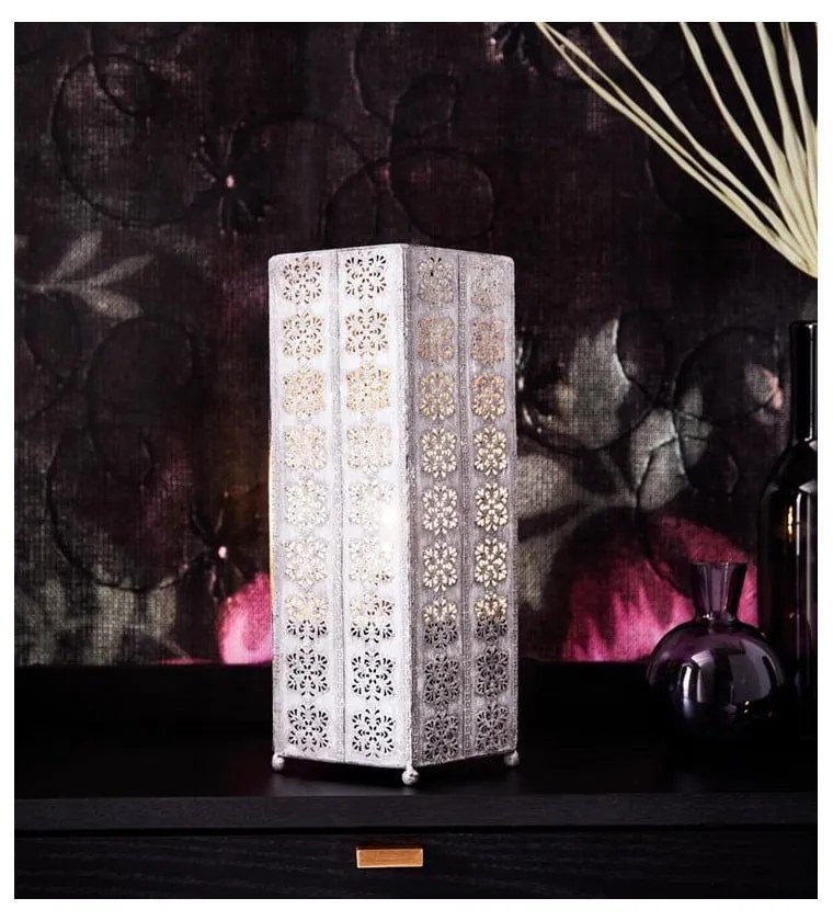 Szara lampa stołowa Markslöjd Agra, wys. 33,5 cm