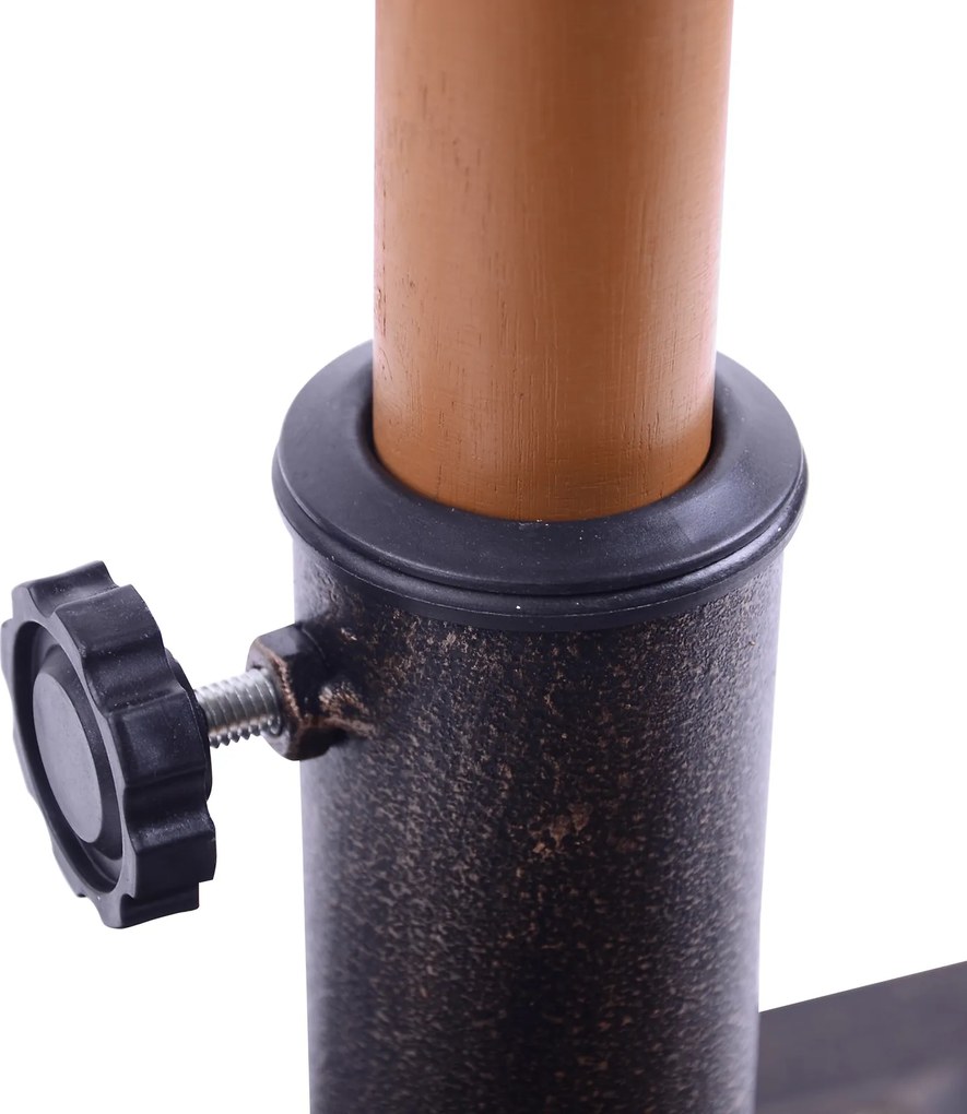 Outsunny Podstawa Parasola 9kg Żywica Brązowa Stabilna i Trwała 44x44x33cm | Aosom PL