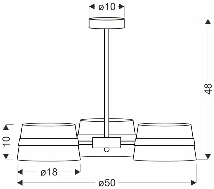 Czarna lampa sufitowa z 3 kloszami - M075-Daly