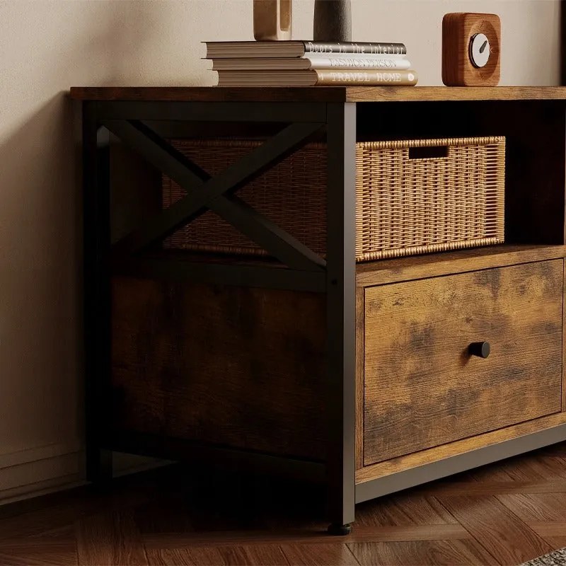 Szafka rtv pod telewizor rustykalny brąz 143 cm