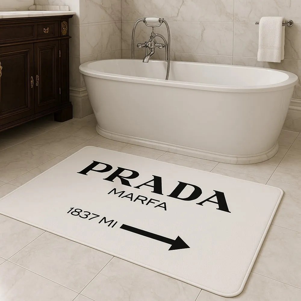 Biały aksamitny dywanik łazienkowy 60x100 cm Prada – Mila Home