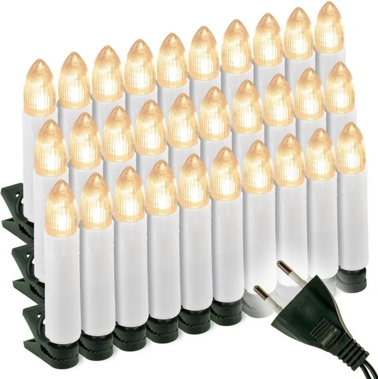 Świąteczne świece z 30 LED diodami