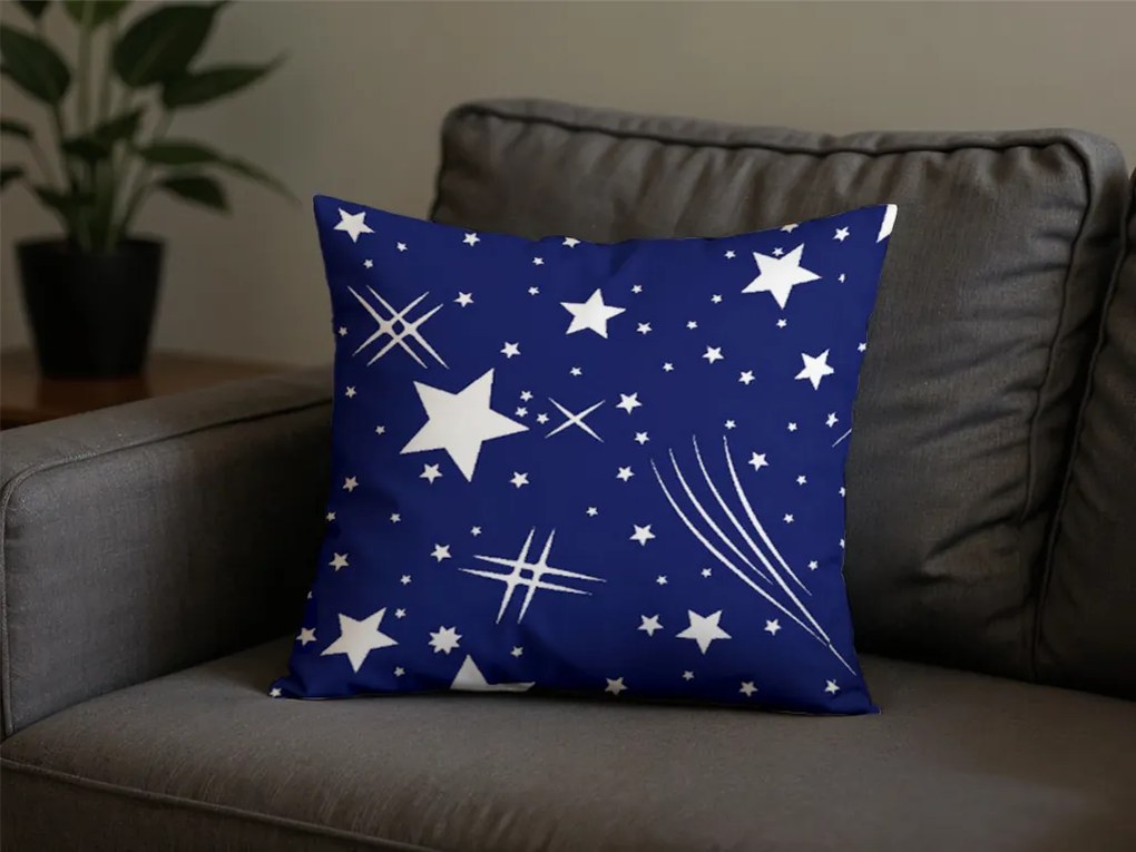 Zestaw 2 szt. dekoracyjnych poszewek na poduszki z mikrofibry NOČNÍ OBLOHA 45x45 cm, niebieski