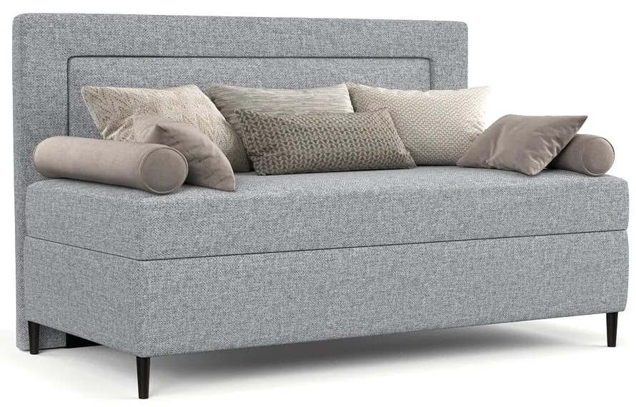Szare tapicerowane łóżko jednoosobowe 100x200 cm Alba – Maison de Rêve