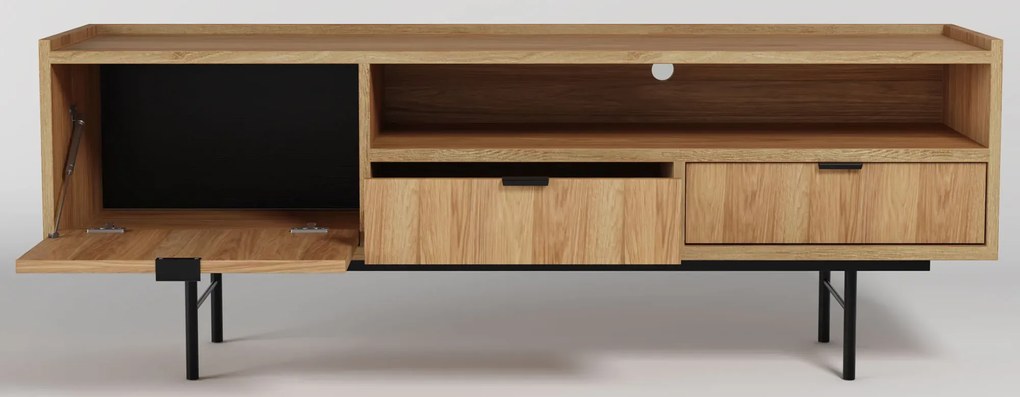 Szafka pod telewizor na nóżkach 150 cm hikora naturalna F2-P45