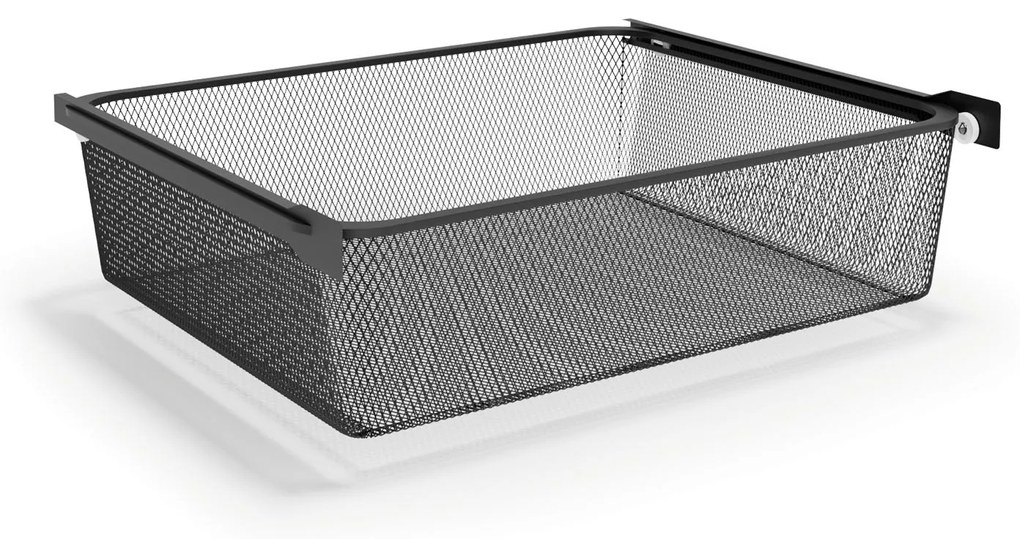 Otwarty regał koszowy, 8x kosz z drobną siatką, TYP VIII, 600 × 460 × 2020 mm, czarny