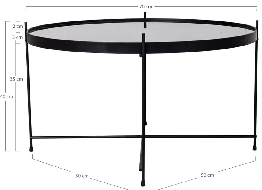 Czarny okrągły stolik ø 70 cm Venezia – House Nordic