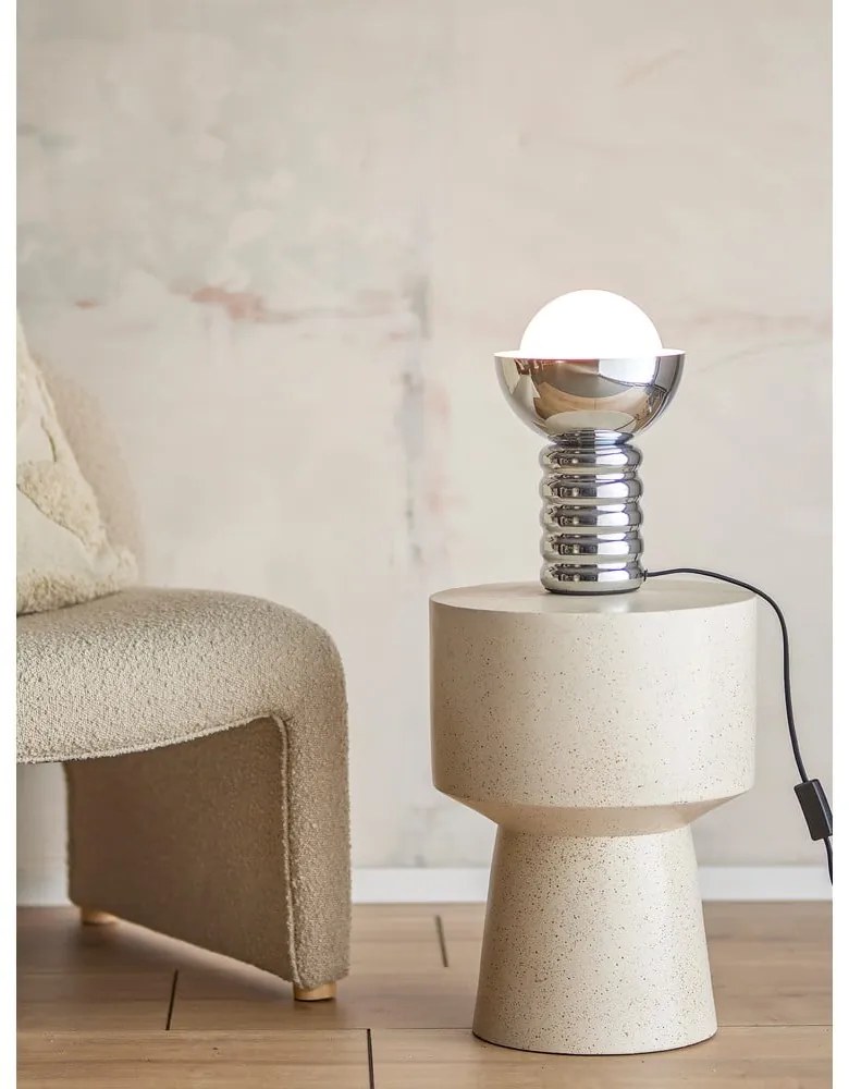 Lampa stołowa w kolorze srebra ze szklanym kloszem (wysokość 32 cm) Spike – Bloomingville