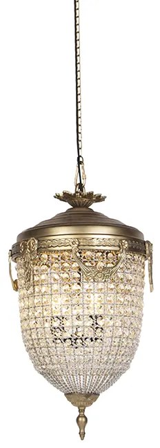 Lampa wisząca art deco kryształ 40cm złota - Cesar klasyczny/Antyczny Oswietlenie wewnetrzne