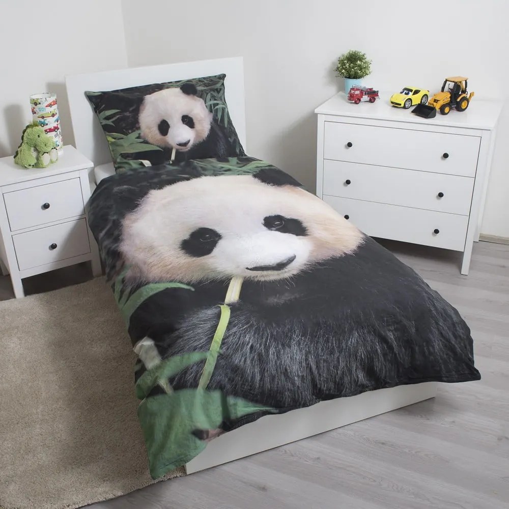 Bawełniana pościel dziecięca jednoosobowa 140x200 cm Panda – Jerry Fabrics