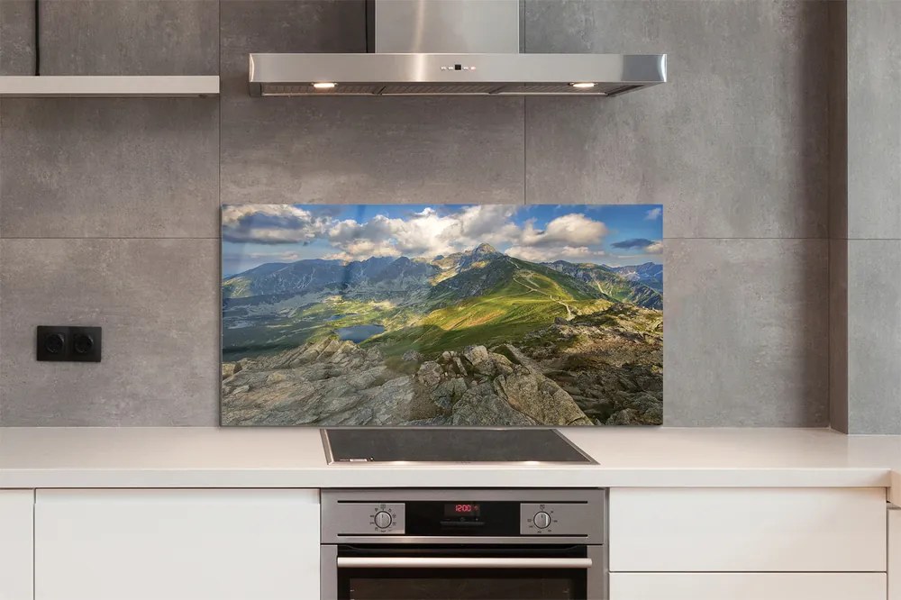 Szklany Panel Panorama Gór i Jeziora