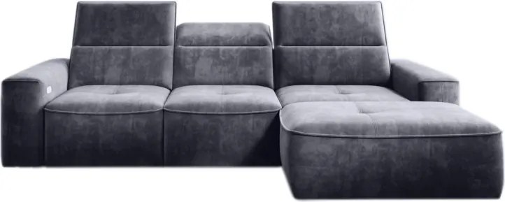 Narożnik COLOMBO Mini Prawostronny z elektryczną funkcją spania pojemnikiem PALLADIUM 16 Ciemny szary WERSAL