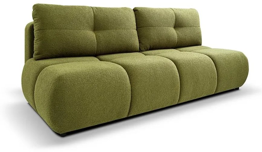 Rozkładana trzyosobowa sofa z pojemnikiem NUORO zielona