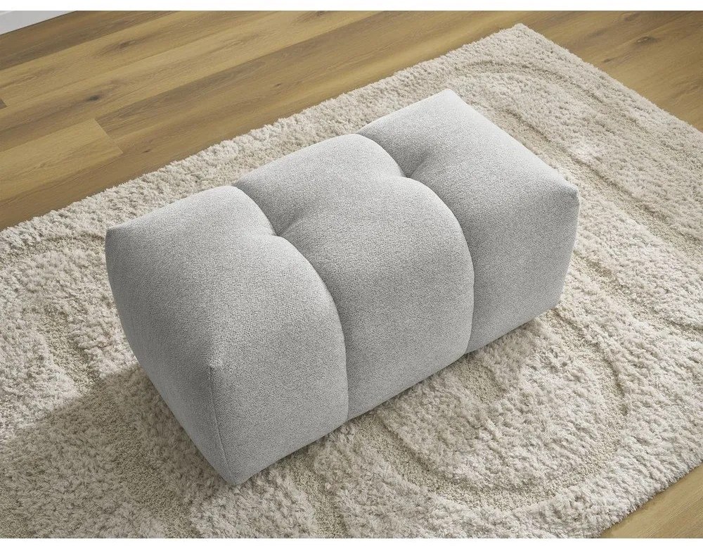 Jasnoszary podnóżek z tkaniny szenilowej Roxelane – Bobochic Paris