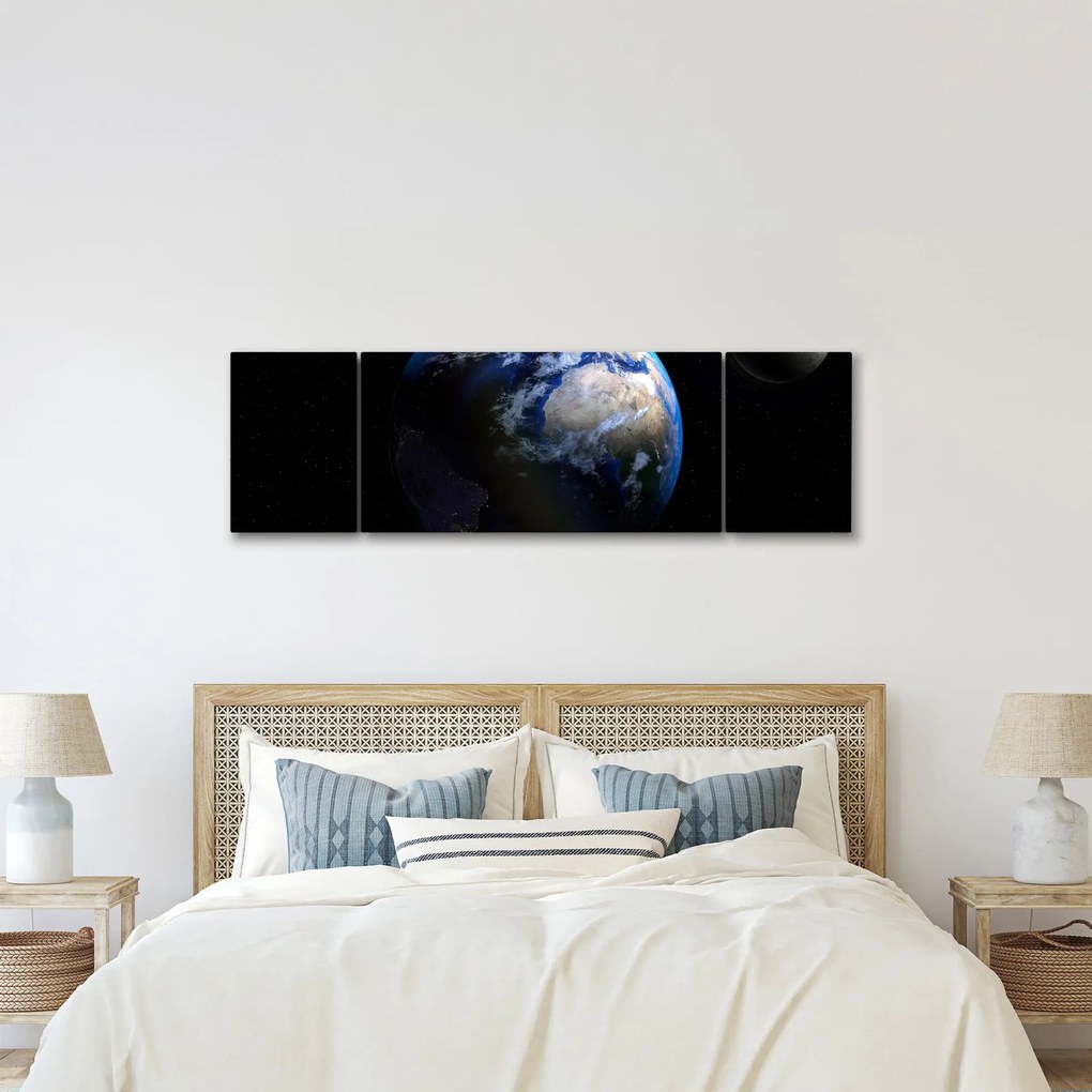 Obraz Ziemi i Księżyca (170x50 cm)