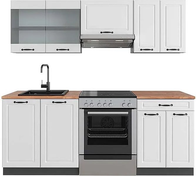 Aneks kuchenny biały dworek/antracyt 200x60x81.6 r-line