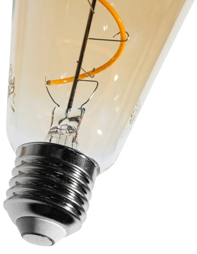 Zestaw 5 ściemnialnych żarówek LED E27 z spiralnym żarnikiem ST64 Gold 4W 270 lm 2100K