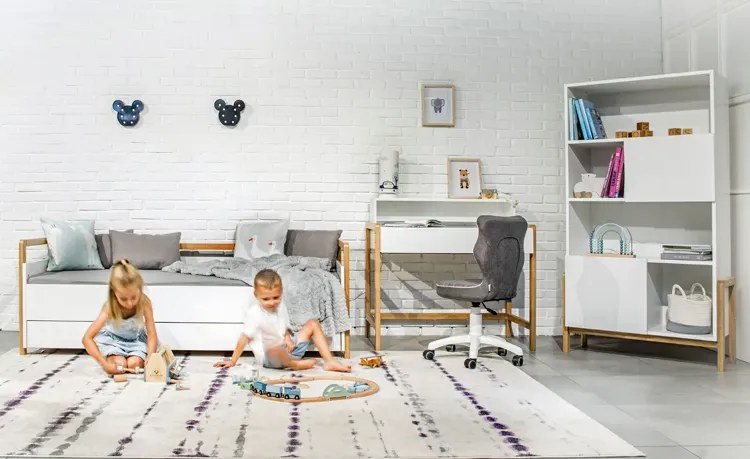 Białe biurko scandi dla dzieci i młodzieży C7-H53