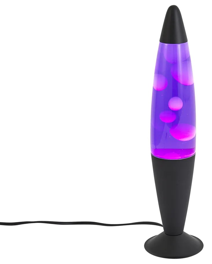 Lampa lawa fioletowa z białym woskiem z LED - Molten Lava Oswietlenie wewnetrzne