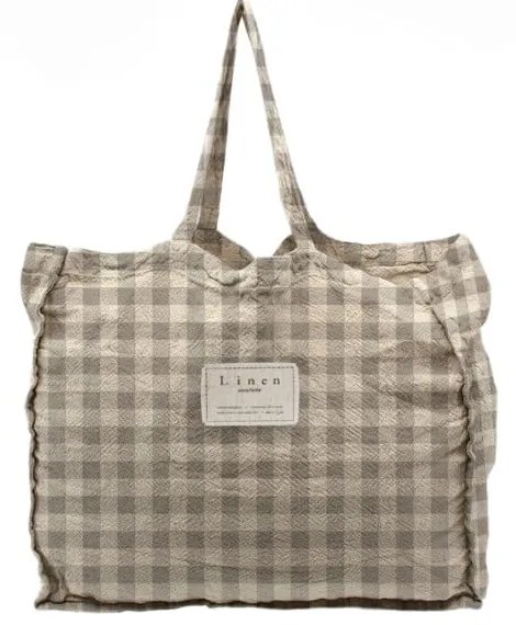 Torba materiałowa Really Nice Things Linen Bag Grey Vichy