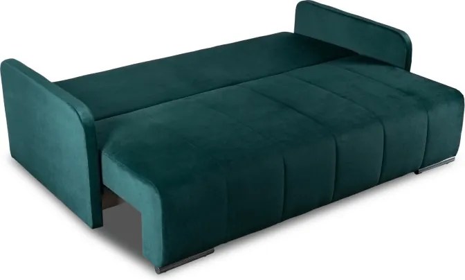 Sofa Rozkładana z Funkcją Spania IBIZA Dwuosobowa Zielona Nowoczesna do Salonu