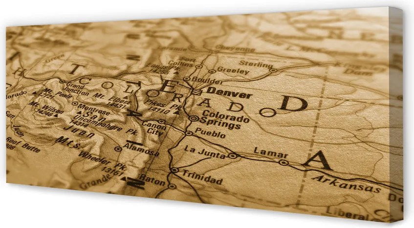 Obraz drukowany na płótnie Zabytkowa Mapa