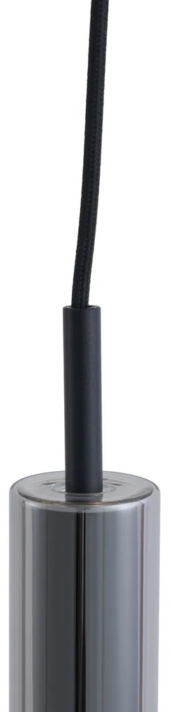 Nowoczesny reflektor czarny z przydymionym szkłem do systemu szynowego 1-fazowego - Slimline Loyce Nowoczesny Oswietlenie wewnetrzne