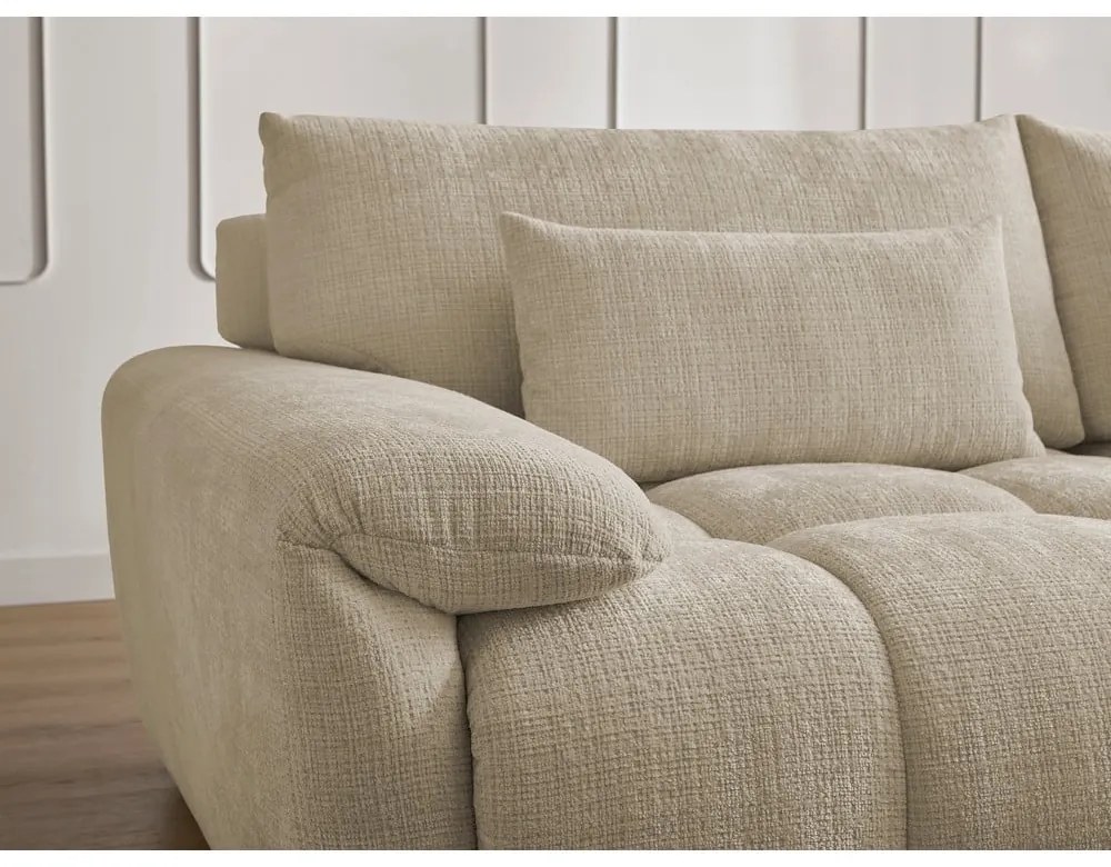 Beżowa sofa z tkaniny szenilowej 264 cm Ivane – Bobochic Paris