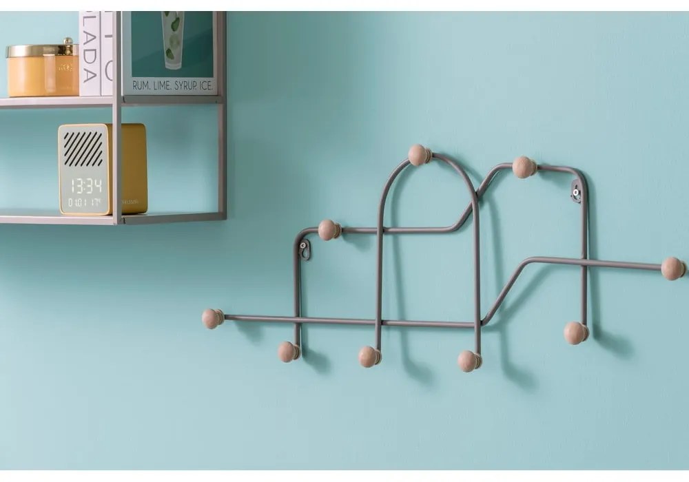 Szary metalowy wieszak ścienny 71 cm Maze – PT LIVING