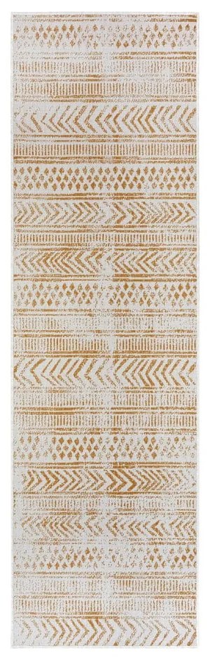 Żółto-biały dywan odpowiedni na zewnątrz 80x250 cm Biri – NORTHRUGS