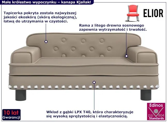 Nowoczesna sofa dziecięca cappuccino - Nilan