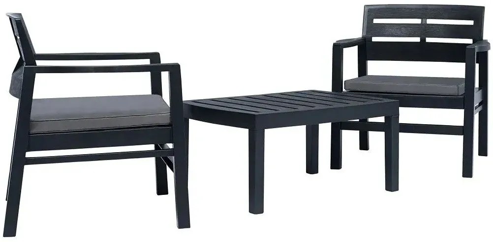 Zestaw antracytowych mebli ogrodowych - Emilly