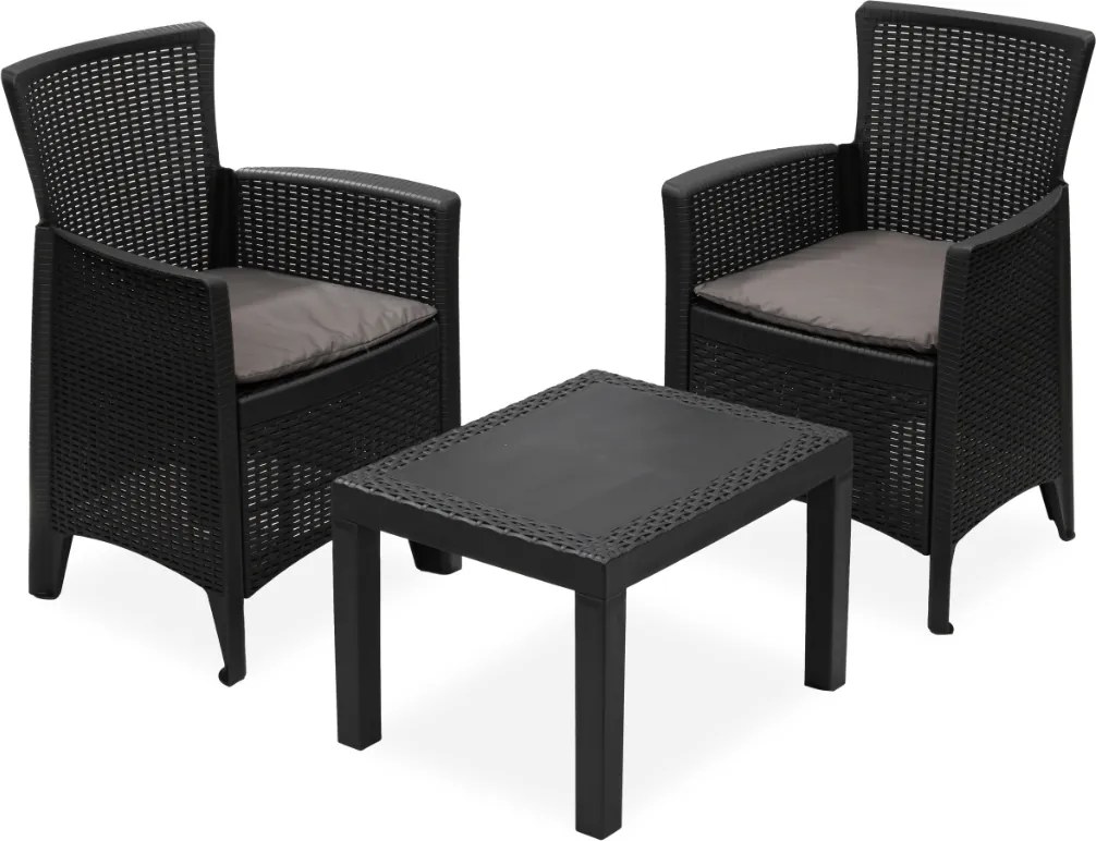 Zestaw ogrodowy FOREST, 3-częściowy, antracytowy I.P.A.E-Progarden