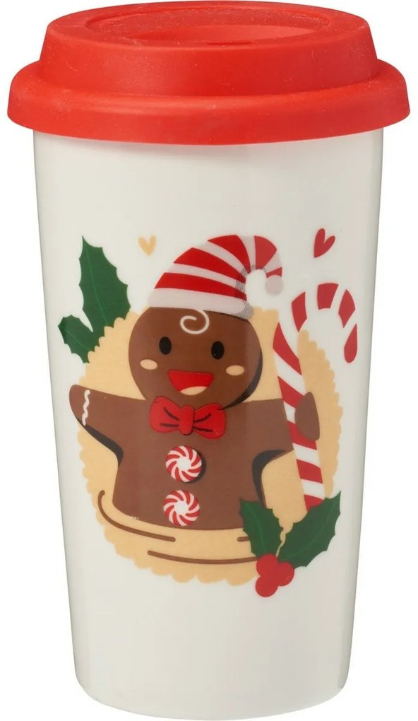 Kubek kamionkowy z pokrywką Pierniczek 400 ml